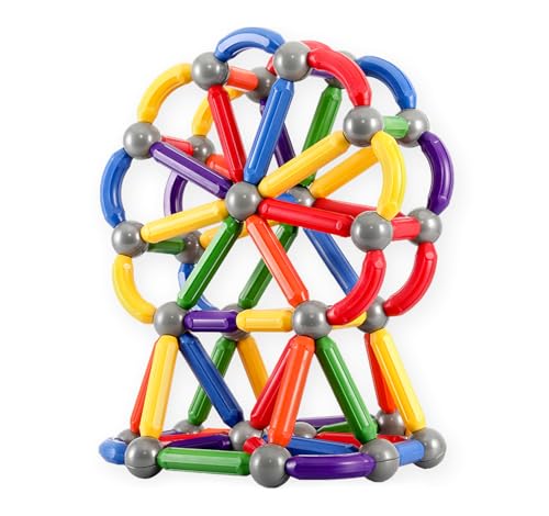 Bmag 38 PCS Magnetic Balls and Rods Set, Magnet Building Sticks Set, Building Blocks Tiles, STEM Stacking Toys for Kids,Juniors,Toddlers
