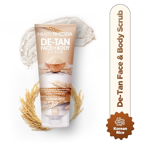 Image of Hilary Rhoda De-Tan Face & Body Scrub | De-Tan, Exfoliate & Dead Skin Removal | Face & Body Scrub | Rice Water | Removes Blackheads & Whiteheads | Encourages Healthy Skin - 200g (Korean Rice - Shade 02)