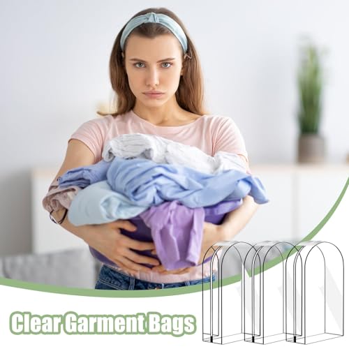 Clear Garment Bags, 3X Clear Garment Covers with Zipper, Waterproof Suit and Dress Protector, 23.62x40.16x10.04 inches Dustproof Clothing Storage, Long Coat Cover for Gowns3