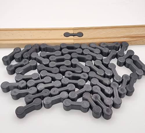 KCMMPF3DPrint Holzeisenbahn 50 Verbindungsstücke | Kompatibel mit verschiedensten Holzeisenbahnen Schwarz Cover