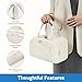 Jwtolp Travel Toiletry Bag,Puffy Large Elouva Toiletry Bag for Women,4-in-1 Lightweight Waterproof Cosmetic Makeup Bag Organizer with Handle for Traveling, Accessories, Essentials, Toiletries (Beige)