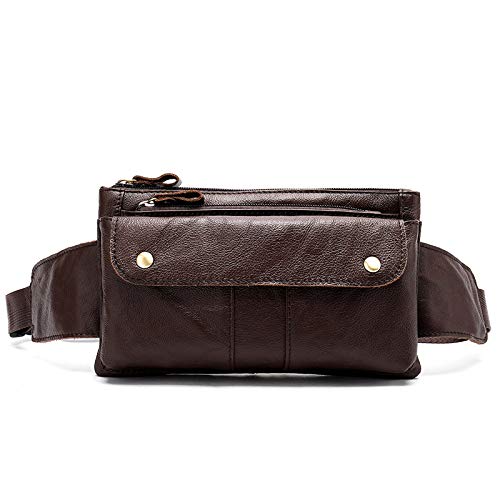 Preisvergleich Produktbild NKns Leder Herrentaschen Im Freien Schulter Umschlungen Brusttasche Männer Retro Ledertasche Kaffee Rucksack Lautsprecher