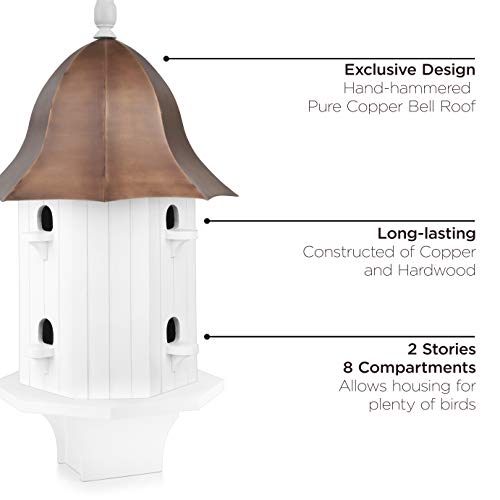 Good Directions Bh204Wwht Dovecote Manor Pure Copper Roof Bird House, White #TOP2