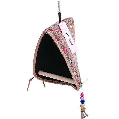 image for QBLEEV Bird Winter Plush Hut Tent Nest Stand Parrot Bed Sleep Parakeet
