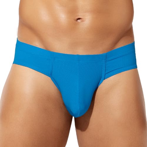 Casey Kevin Men's Briefs, Sexy Underwear for Men, Silk Low Rise Bikini, Mens Mesh Breathable Underwear with Bulge Pouch