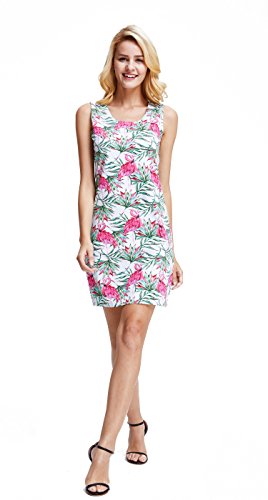 Matching Hawaiian Luau Mother Daughter Dresses in Flamingo in Love3