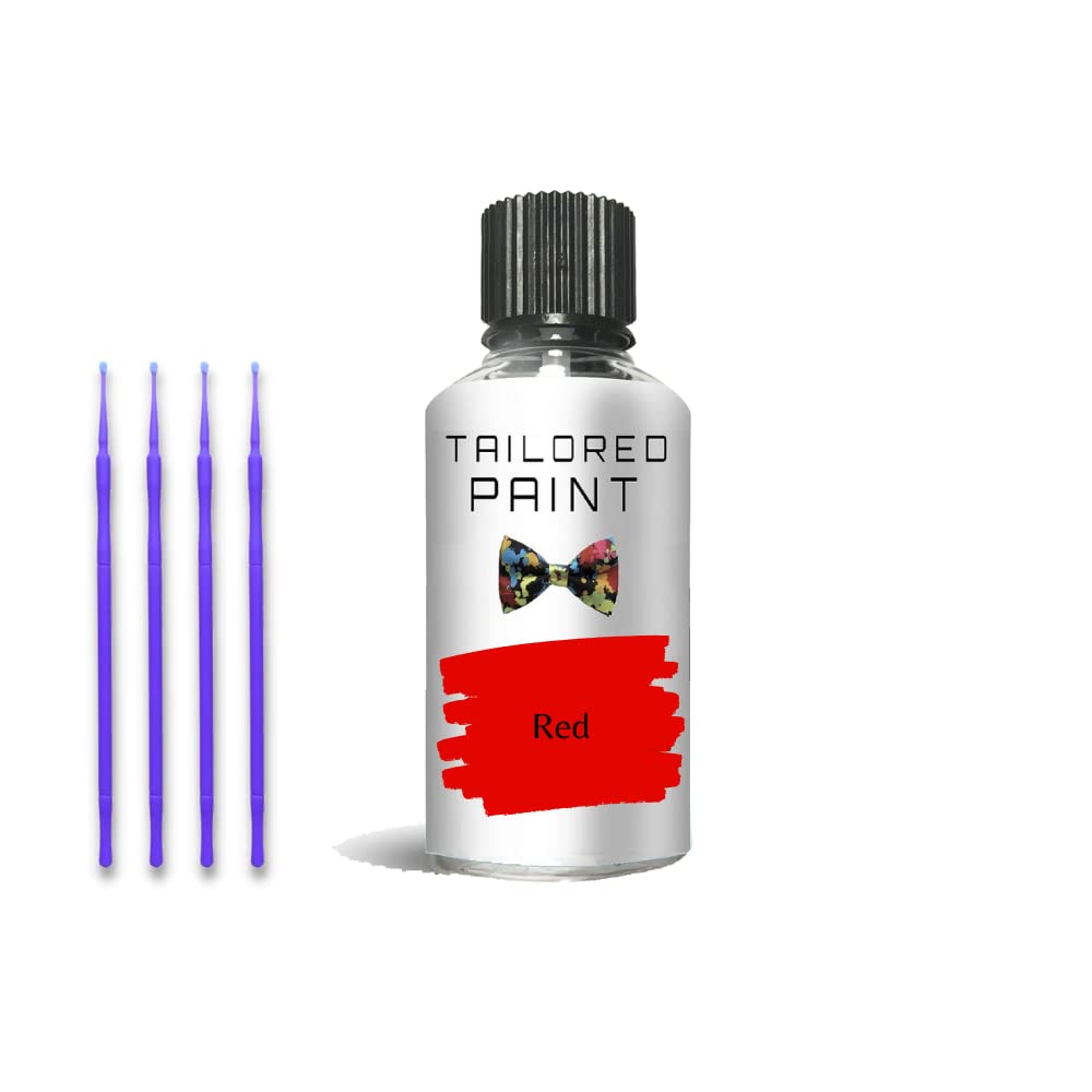 Tailored Paint Red Interior Kitchen/Bathroom Gloss Enamel Paint 30Ml House Touch Up Pen With Brush Quick Dry & Waterproof For Appliances Microwave, Sink, Cooker, Shower, Fridge, Radiator, Metal (Red)