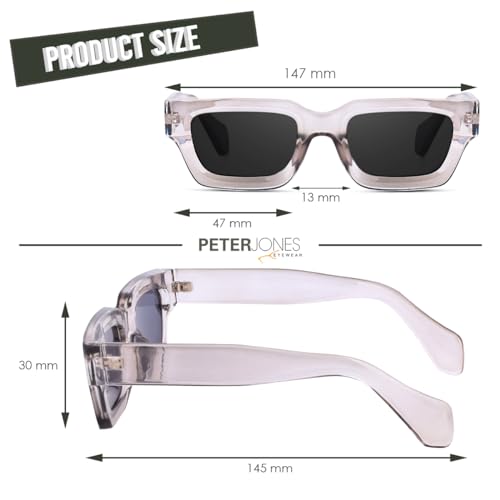 Image of Peter Jones Thick Sides Broad Frame UV Protected Unisex Sunglasses (3659)