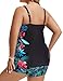 Hanna Nikole Athletic Swimsuit for Women Plus Size Swimwear Two Piece Bathing Suit for Summer Beach Side Red Flower 6XL