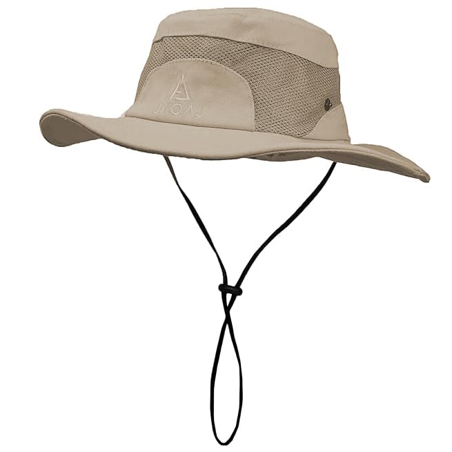 Cappello da Pescatore Uomo Estivo con Protezione UV 50+ Tesa Larga Anti UV Regolabile Cappello Safari in Rete Traspirante e Pieghevole per Pesca, Trekking, Campeggio, Giardinaggio
