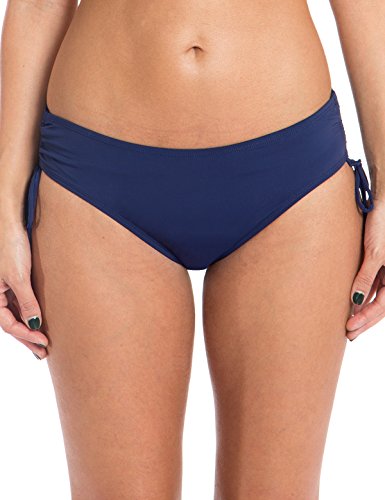 Ocean Blues Women's Swim Standard Adjustable Waist Bikini Bottom, Navy Blue, Medium