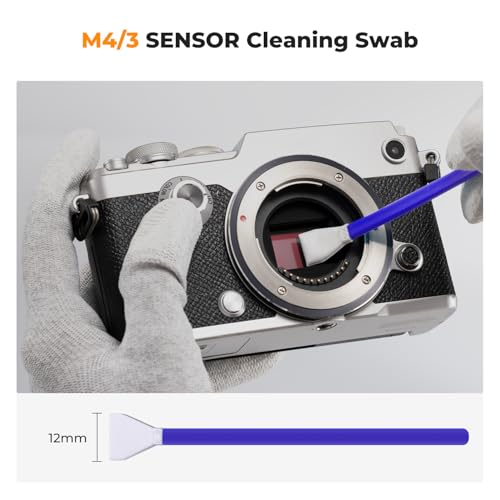 Image of K&F CONCEPT M4 /3 Sensor Cleaning Kit with Sensor Cleaner for M4 /3 Cameras | 12mm sendor SwabsX10,Vacuum Package,Flexible Grip Rod,Superfine Microfiber Cloth Material,Mild Cleaning Liquid,MA03