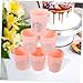 LALAFINA 6pcs Unbreakable Plastic Juice Cups Reusable Festival Beverage Cups for Parties Weddings and Events Multi-use Drinkware Pink