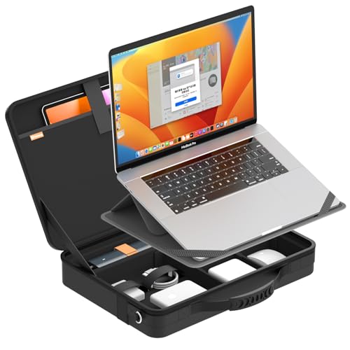Image of Smatree MobileBase Laptop Shoulder Sleeve for 15.3 inch Macbook Air M4 2025 /M3 2024 /M2 A3114, for 16 inch Macbook Pro M4 2024 /M3 /M2 2023 A2991 A2780 A2485, Hard Laptop Carrying Case with Stand (A485S)