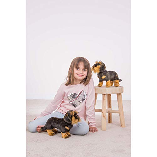 Teddy Hermann 91923 Hund Rauhaardackel 28 cm, Kuscheltier mit idealem Recyclinganteil (Füllmaterial)