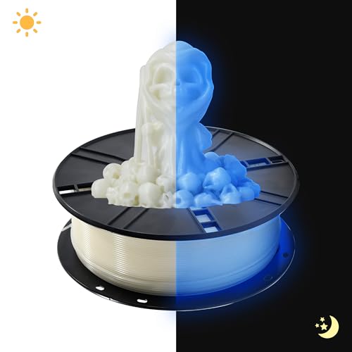 Image of iBOSS Glow in The Dark PLA+ Filament, Neatly Wound Luminous PLA Plus 3D Printer Filament 1.75mm + /- 0.02mm, Fit Most 3D Printers, 1kg Spool (2.2lbs), Noctilucent Blue PLA PRO Filament, Glow Blue