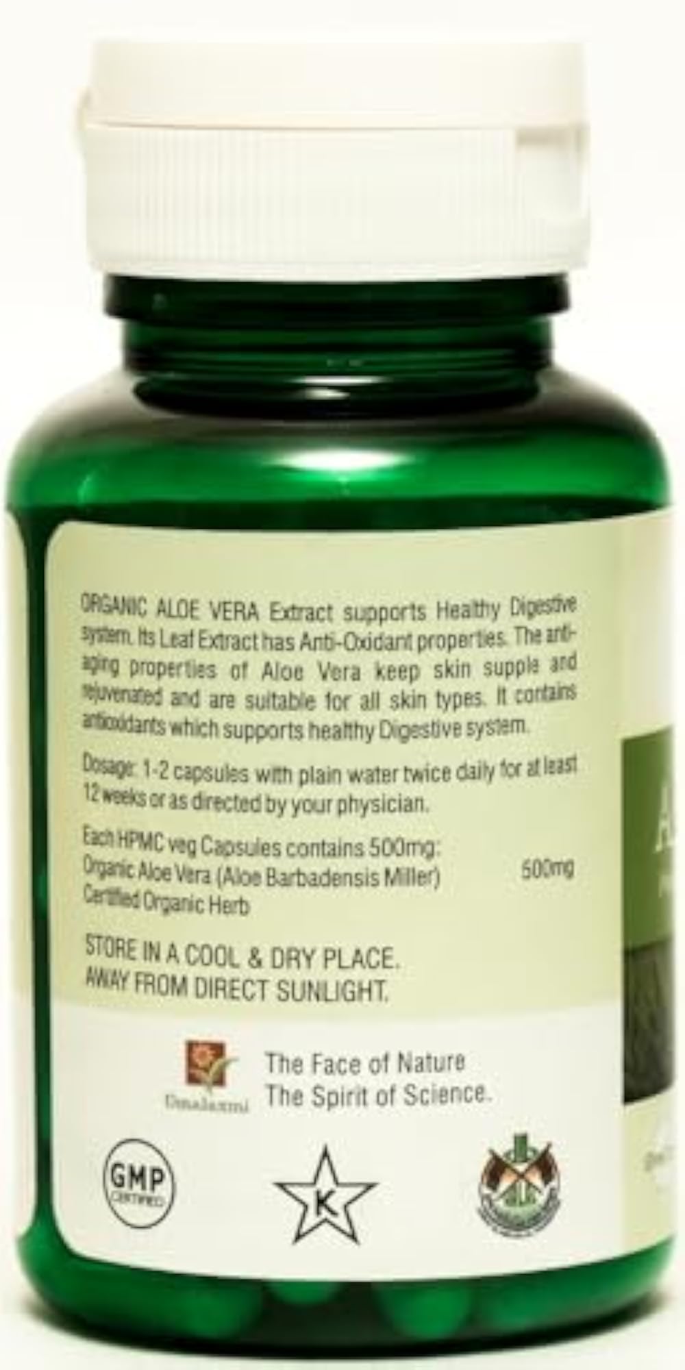 Umalaxmi Organic Aloe Vera Extract Capsules, 60 Count