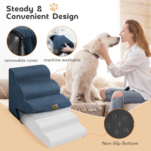 MESTUEL Escadas para Cães para Cama Alta 22,8 '' H, 5 Degraus Escadas para Cães para Cama, Escadas