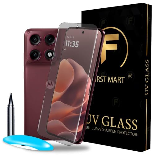 Image of FIRST MART Matte UV Tempered Glass for Motorola Edge 70 Pro Plus | Anti-Glare Curved Screen Protector, 9H Scratch Resistant, Fingerprint Compatible, Case-Friendly | Pack of 1