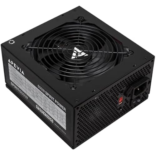 Apevia SPIRIT600W Spirit 600W ATX Power Supply, 120MM Fan, All Protections