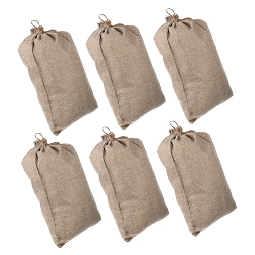 GARVALON 6 pezzi Sacchetti con Coulisse in Lino Naturale Riutilizzabili per Verdure Patate e Frutta Sacchetti Traspiranti in Juta Ecologica per Conservazione Ortaggi e Piante