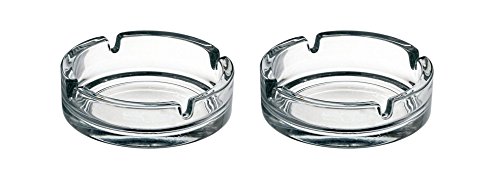 Pasabahce 54046 XL Aschenbecher - 2er XL Aschenbecher aus Glas 'Bistro' Ø 14,5 cm