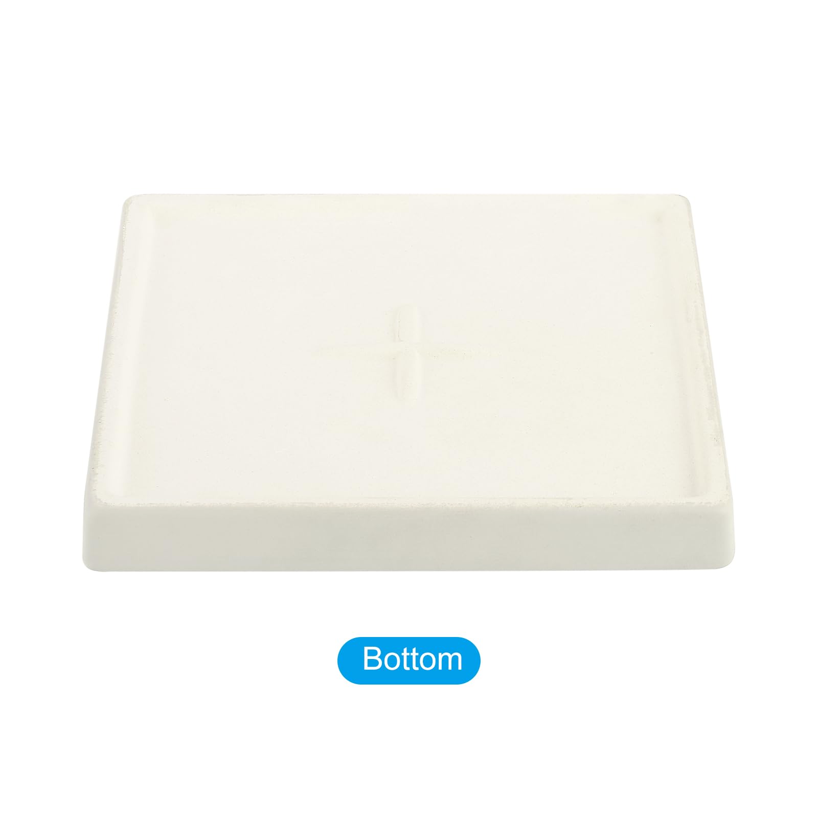 PATIKIL Plant Pot Saucers 6.7 Inch, 2 Pack Ceramic Square Flower Drip Tray for Indoor Outdoor Beige - Image 4