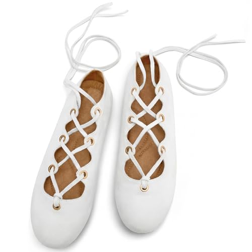 Diarilip ���f�B�[�X �o���G�t���b�g�V���[�Y:���K�ȃ��E���h�g�D �܂肽���ݎ� �h���b�V�[�t���b�g �t�F�C�N�X�G�[�h �J�W���A�� ���[�X�A�b�v ���f�B�[�X ���[�t�@�[, �z���C�g, 25.5 cm