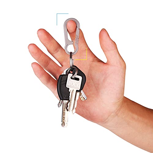 Image of Tibitdeer Titanium Key Chain, Multifunctional Carabiner Keychain Heavy Duty Car Keychain Organizer for Men and Women