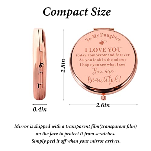 Daughter Gift From Mom Dad Rose Gold Compact Makeup Mirror Stocking Stuffers For Teen Girls Daughter In Law Gifts For Daughter Birthday Valentines Day Graduation Teen Girls Gift Ideas #TOP2