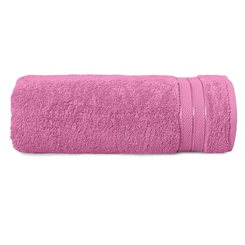Image of Elegant Comfort Three Line Popcorn Towel Set for Bathroom 35 x 70 inches, Premium Hotel Quality 1-Pack Jumbo Towels, 100% Turkish Cotton, Soft and Durable, Quick Dry and Highly Absorbent, Light Pink