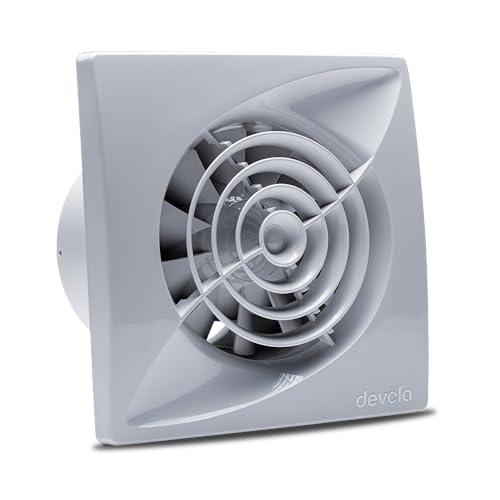 Devola 100mm Bathroom Extractor Fan with Timer, Quiet Axial Fan, 4 inch Bathroom Fan, Kitchen Fan, Made in Britain (Timer Model) - DVQF100T