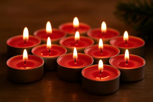 Marco Paul - 50 velas perfumadas de manzana, velas perfumadas de 4 horas de combustión limpia, juego de velas de otoño a granel para boda, fiesta, decoración de Navidad y fragancia del hogar