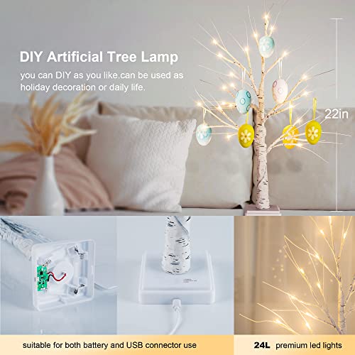 Woohaha 2Ft Lighted Birch Tree With 24L Warm White Leds,Mothers Day Decoration,Battery Powered Timer Money Tree,Artificial Mini Christmas Tree Gift Card Tree For Home Party Wedding #TOP1