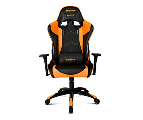 DR300BO-Sedia da gioco professionale, similpelle, braccioli 3D, pistone di classe 4, sedile reclinabile, altezza regolabile, reclinabile, cuscini lombari e cervicali, colore arancione - Sedia gaming - Immagine 4