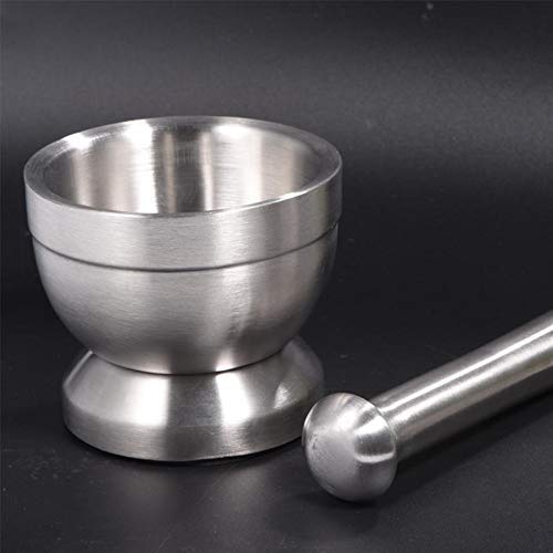 Mortar and Pestle Stainless Steel Mortar Pestle Set Pugging Pot Garlicce Grinder Bowl Mill Grinder Crusher Kitchen Tool