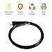 ClearMax 3 Ft Universal Garbage Disposal Power Supply Cord, 3 Prong Power Cord 16AWG 110 to120V Plug Disposal Electrical Cord for LED Transformer Power Cord Replacement with Strain Relief Plug, Black