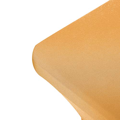 Image of Peomeise 4FT Spandex Table Cover Rectangular Stretch Spandex Tablecloth (Gold,4FT)
