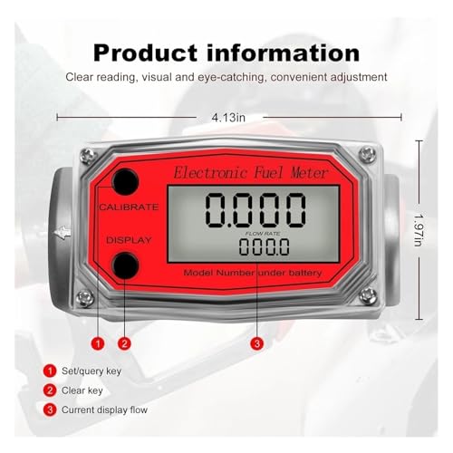 Medidor de caudal de agua digital de 1 pulgada con pantalla LCD para control de combustible 4