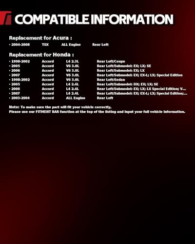 Image of Torchbeam Rear Brake Caliper Left for Honda 2005-2007 Accord 2.4L, Honda 2003-2004 Accord, Honda 1998-2002 2005-2007 Accord 3.0L, Rear Left Caliper Replace # 19B2069