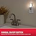 Energizer Manual On/Off LED Night Light Plug-in, Push Button, Compact, Contemporary, for Bedroom, Livingroom, Hallway, Bathroom, Nursery, Basement, White, 37099, 1 Pack