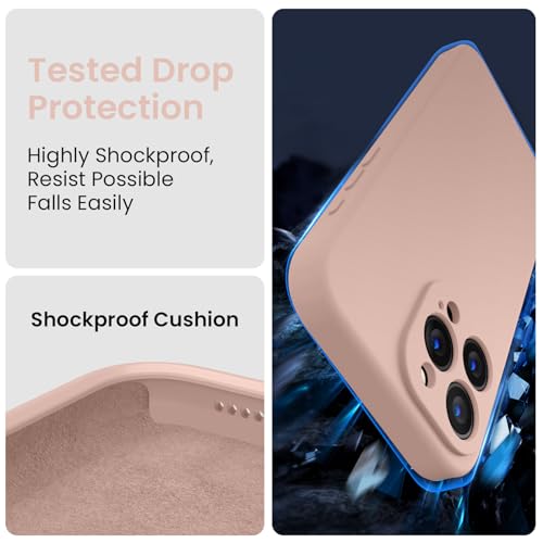 Image of FireNova Designed for iPhone 16 Pro Max Case, Silicone Upgraded [Camera Protection] Phone Case, Soft Anti-Scratch Microfiber Lining Inside, 2024, Pinksand