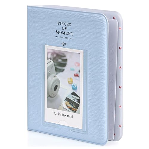 Image of ZENKO 64 Pockets Photo Album for Fujifilm Instant Mini 13 /12 /11 /9 /8 /SE /41 /99 /Evo /Liplay Instant Camera /Mini Link Printer, Polaroid Snap Touch Mint Zip Instant Camera Printer- Pastel Blue