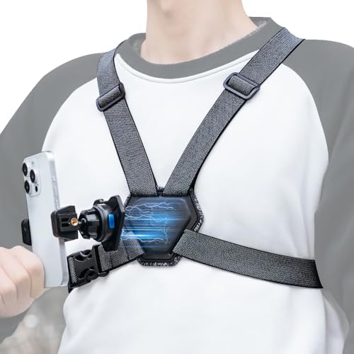 Phone Chest Mount Harness Strap Cell Phone Holder Mount for Video...