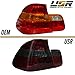DEPO 02-05 E46 4D Tail Lights - OE Euro Style Smoke Rear Tail Lamps Set (Left + Right, Inner + Outer) Compatible with 2002-2005 BMW E46 3 Series 4 Doors Sedan (Red/Smoke Lens, Total 4 Pieces)