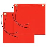 UICCVOKK Rote Warnflagge, 2 Stück Rote Fahne Überlänge für Transport, Warnflaggen mit Gummiseil Kupferschnallen Flagge für Auto Wohnwagen Anhänger Fahrradträger, 30x30cm