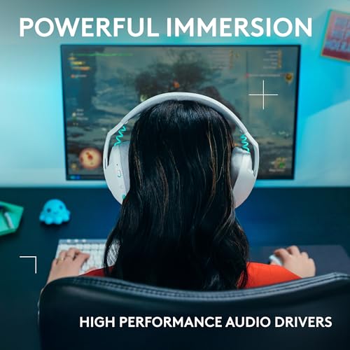 Image of Logitech G321 Lightspeed Wireless Bluetooth Gaming Headset, Dynamic Comfort and fit, 16 kHz Boom mic, 20+ hrs Battery, PC, PS4, PS5, Nintendo Switch, Mobile - White