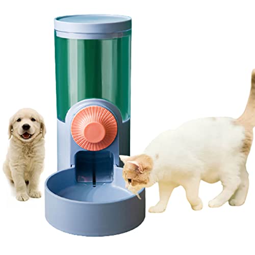Hitasi 犬 みずのみ器 ペット用 自動 給餌器 給水器 猫 水お留守番の猫逆流しないドッグディッシュ キャット食器 出張旅行 大容量 ペットボウル 自動給餌器 自動給水器 餌入れ えさ皿 水飲み ケージ 固定 吊り下げ式 いぬ自動えさやり器 水飲み器 餌やり ブルー