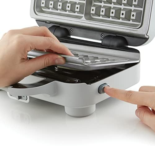 Bild 2 - Breville DuraCeramic Waffeleisen | Leicht zu reinigendes Waffeleisen mit Antihaftbeschichtung und tiefen, herausnehmbaren Platten | Weiß und Edelstahl [VST072X]