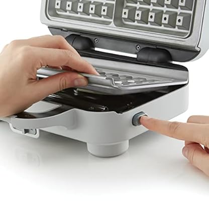 Breville DuraCeramic Waffeleisen | Leicht zu reinigendes Waffeleisen mit Antihaftbeschichtung und tiefen, herausnehmbaren Platten | Weiß und Edelstahl [VST072X] – Bild 4